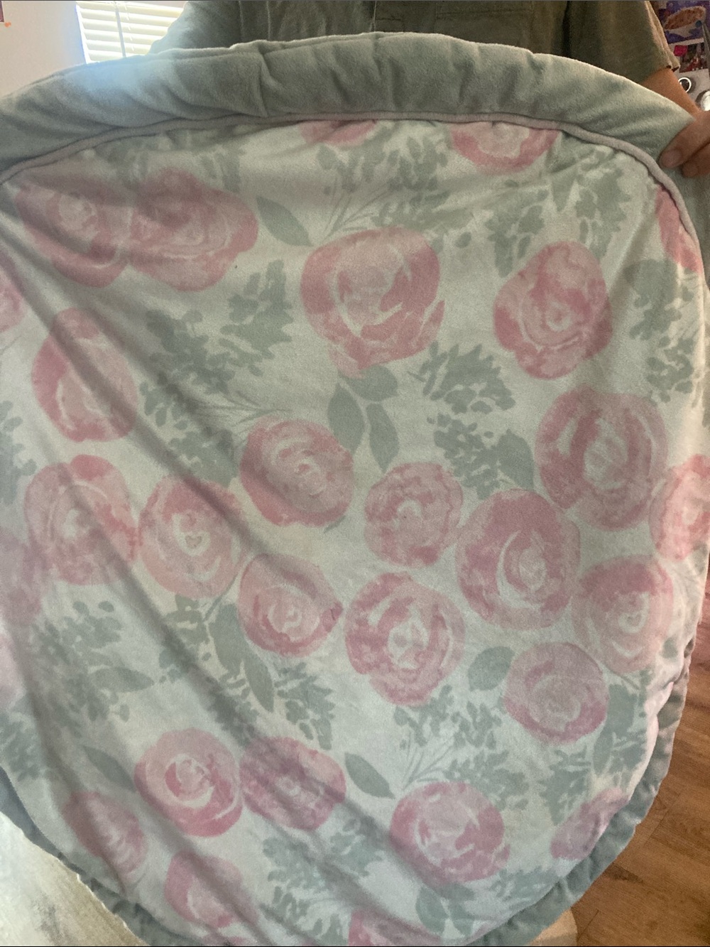 Pink Rose Floral Plush Baby Pad